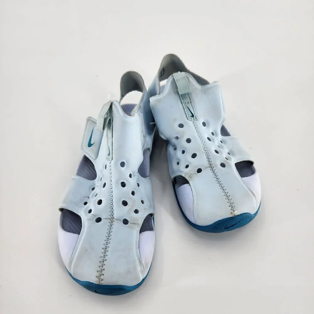 Nike kids 12 blue sandals shoes water sunray boys girls